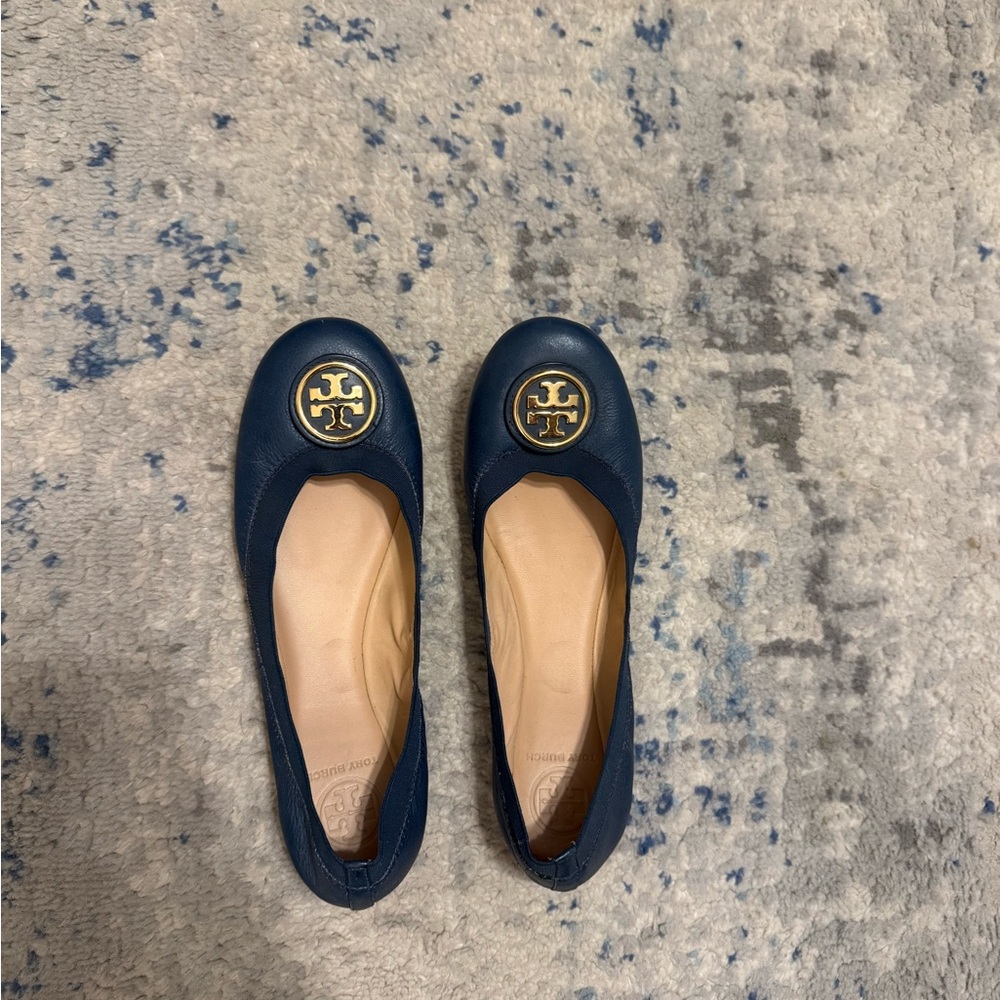Tory Burch Navy Ballet Flats